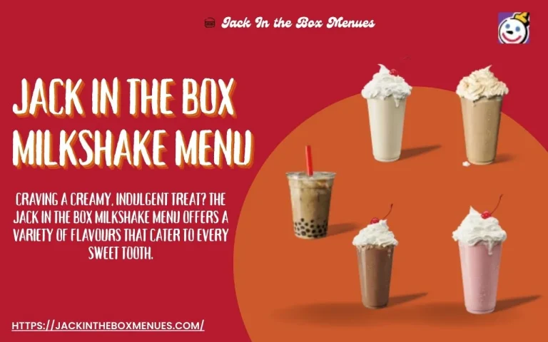 Jack in the Box Milkshake Menu